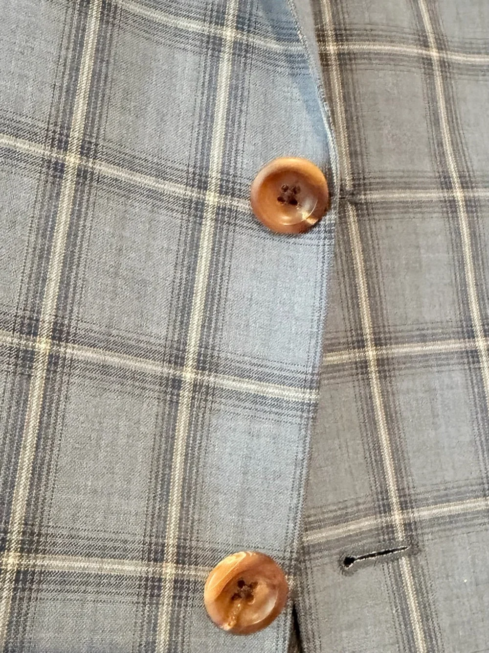Tom James Holland & Sherry Super 100’s Blue Windowpane Sport Coat 36R